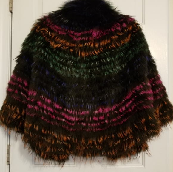 Fox Fur Jacket Cape Poncho - Picture 10 of 16